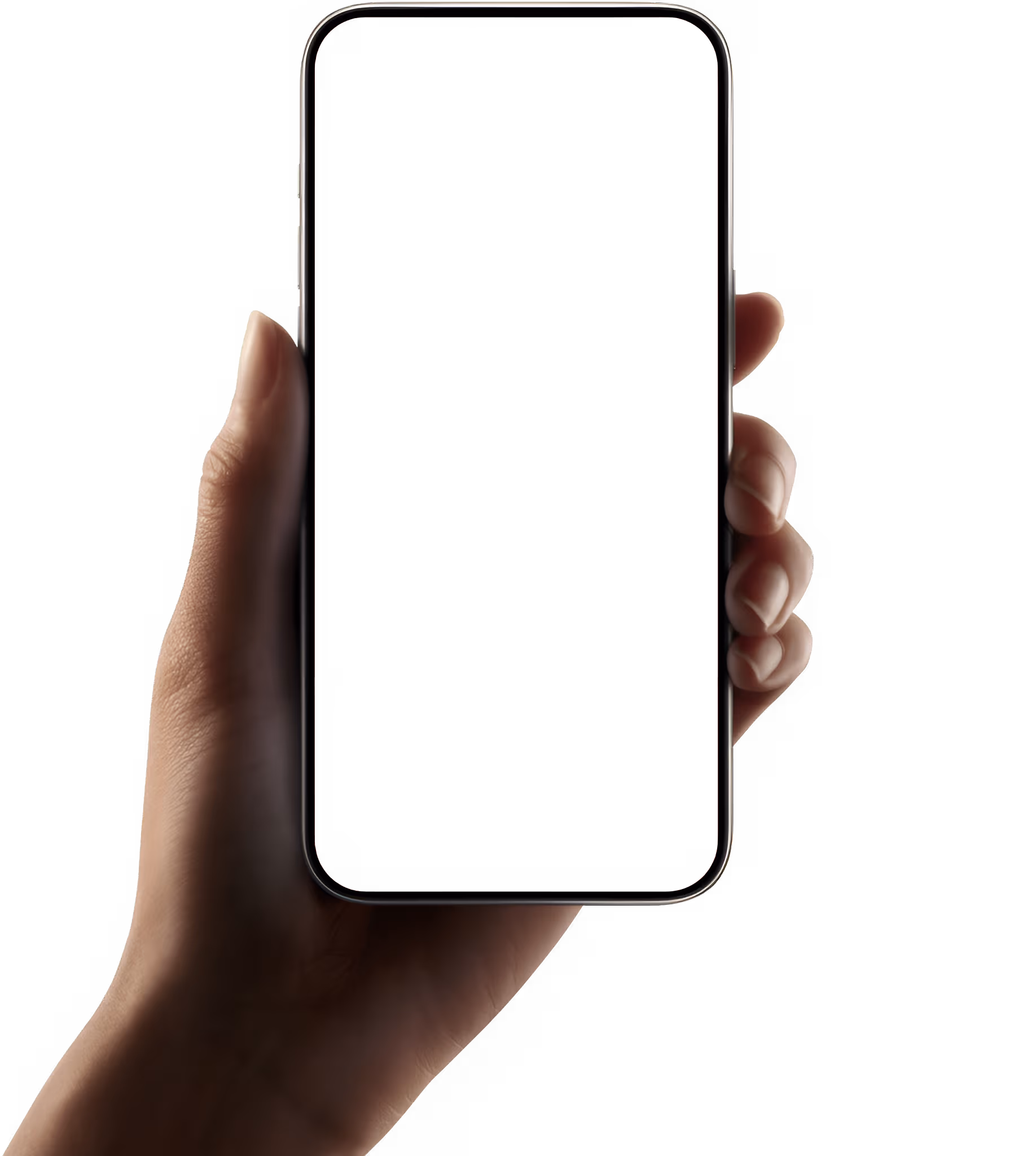 Hand holding iPhone displaying Woven app